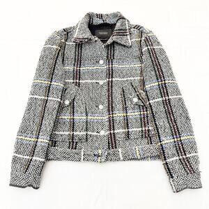 Scotch & Soda Souvenir des Alpes Tweed Plaid Woven Button Jacket Size Small